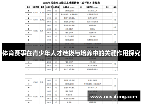 体育赛事在青少年人才选拔与培养中的关键作用探究